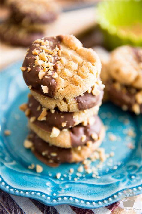 Chocolate Dipped Peanut Butter Cookies • My Evil Twin's Kitchen