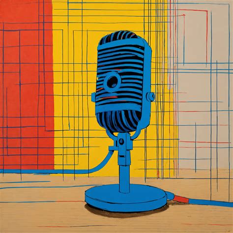 Lexica - Minimalistic painting of a microphone using lines and scribbles with neo-expressionist ...