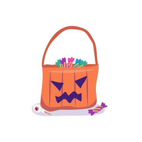 Halloween bag with candy illustration 11887701 Vector Art at Vecteezy