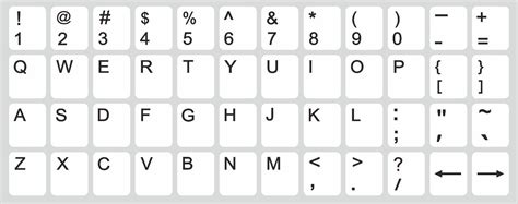 English US Keyboard Stickers Black Letters on White PC Computer Laptop ...