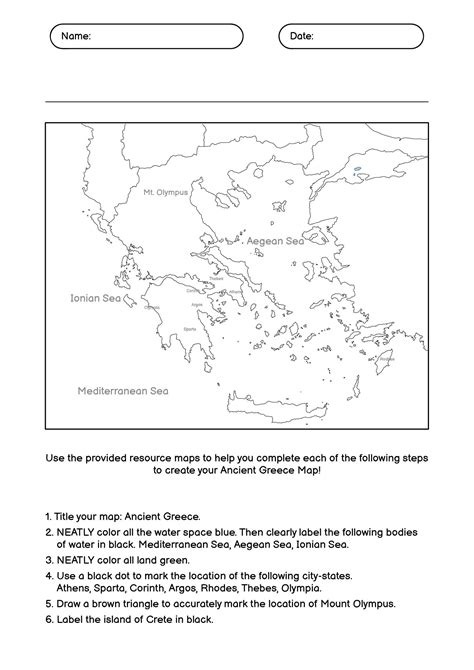 14 Blank Map Of Greece Worksheet - Free PDF at worksheeto.com