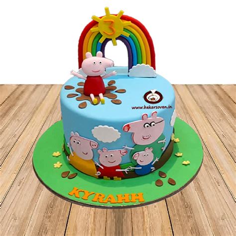 Peppa Pig rainbow cake