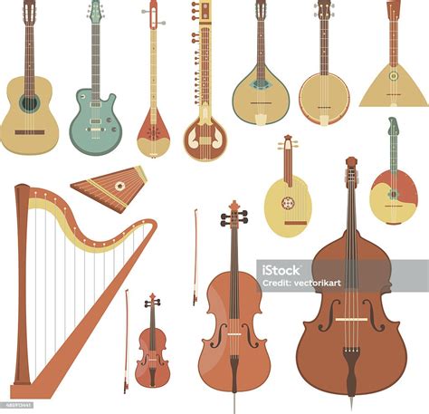 Stringed Musical Instruments Stock Illustration - Download Image Now ...