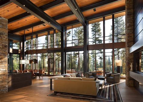 Overall look of beam and wood color tones living area | Modern house ...