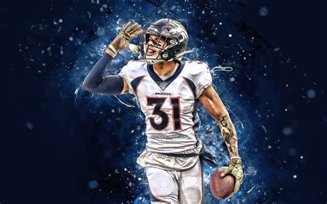 Download wallpapers Justin Simmons, 4k, safety, Denver Broncos ...