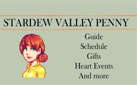 Stardew Valley Penny guide: Schedule, gifts, location | Stardew valley