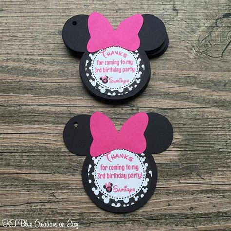 Minnie Party Tags Minnie Mouse Birthday Minnie Favor Tags - Etsy