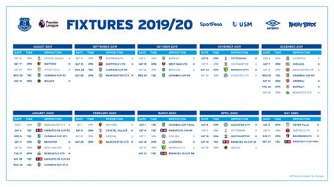 New Season Fixtures - Harrogate and District Everton Supporters Club