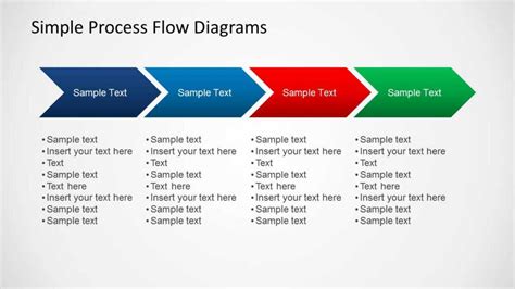 Simple Chevron Process Flow Diagram For Powerpoint for Powerpoint ...