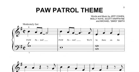 PAW Patrol Theme (Beginning Piano Solo) - Print Sheet Music Now