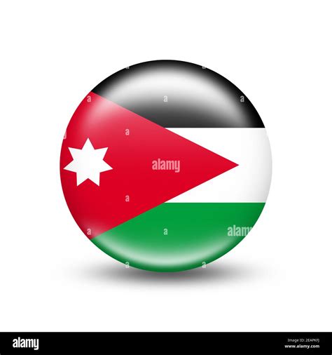 Jordan country flag circle with white shadow Stock Photo - Alamy