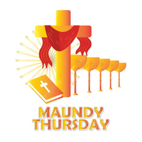 Maundy Thursday Vector Design Images, Golden Gredient Maundy Thursday Artwork, Design, Maundy ...