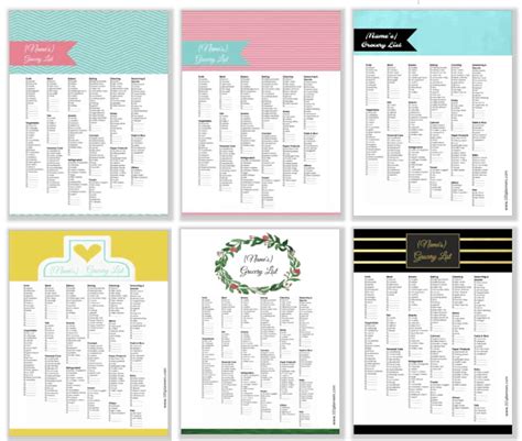 Grocery List Template | Free Printable