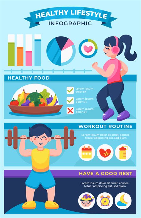 Healthy Lifestyle Infographic 14952871 Vector Art at Vecteezy