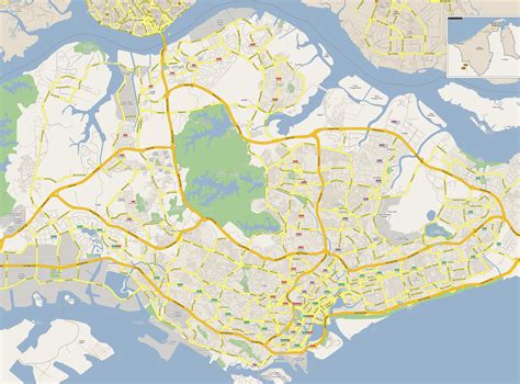 Large detailed road map of Singapore. Singapore large detailed road map ...