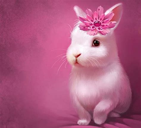 Cute bunny, cute, flower, bunny, bonito, pink, sweet, HD wallpaper | Peakpx