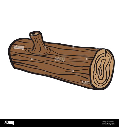 wooden log cartoon illustration isolated on white Stock Photo - Alamy