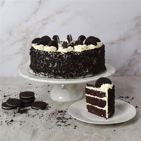 This loaded Large Oreo Chocolate Cake is 9 inches in diameter and features a sweet vanilla cream ...