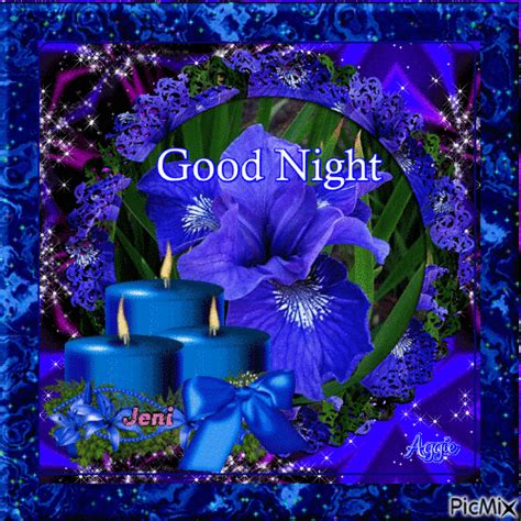 Blue Candle & Flower Good Night Gif Pictures, Photos, and Images for Facebook, Tumblr, Pinterest ...