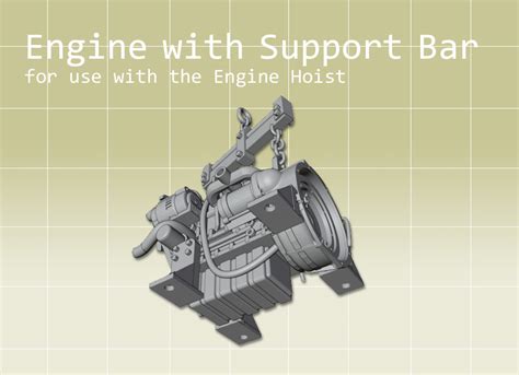 Engine with support bar for Engine Hoist