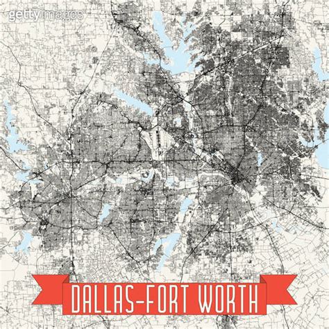 Dallas-Fort Worth Metroplex, Texas Vector Map 이미지 (1254718485) - 게티이미지뱅크