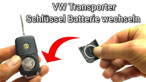 VW Transporter T5 / T6 Schlüssel Batterie wechseln Anleitung - YouTube