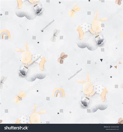 Cute Sleeping Bunny Rabbit Sleeps On Stock Illustration 2228161969 | Shutterstock