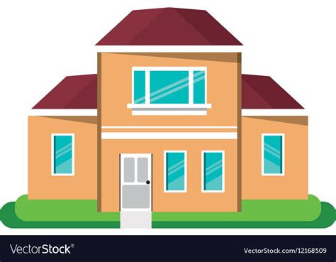 Cartoon house traditional detailed modernn Vector Image