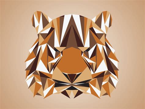 Modern Tiger Triangle Art Print / Animal Art / Tiger