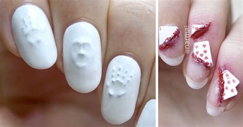 Creepy Halloween Nail Art Ideas By PiggieLuv | Bored Panda