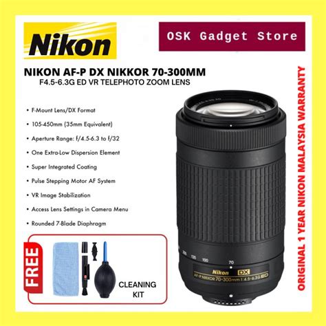 Nikon AF-P Nikkor DX 70-300mm F4.5-6.3 G ED Telephoto Zoom Lens | New ...