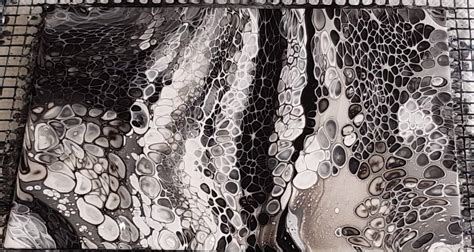 Black And White Acrylic Pouring Project With Recipe - Fluid Texture Art - Love Acrylic Painting