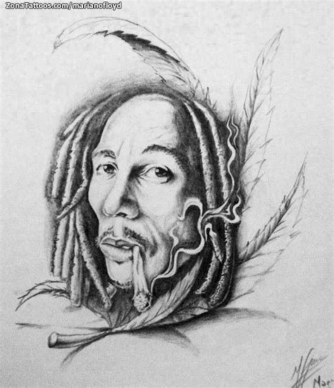 Tattoo Flash of Bob Marley, Portraits, People