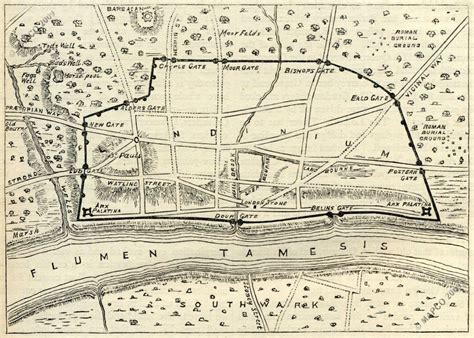 Map Of Roman London - Post AD190.