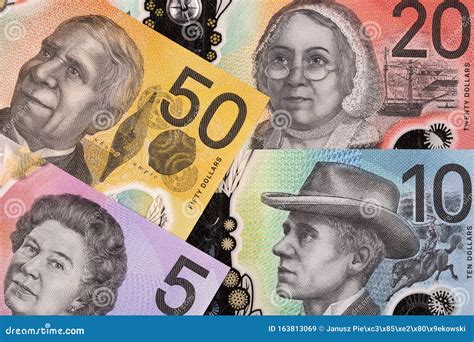 New Series of Australian Dollars , a Background Stock Image - Image of finance, financial: 163813069