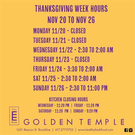 Golden Temple - Here or our hours for this upcoming...