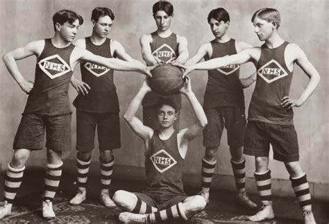 Newton High School basketball team (1906) - Vintage Sports Pictures