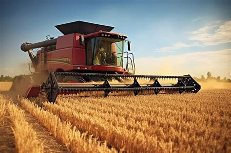 Premium AI Image | wheat harvester machine