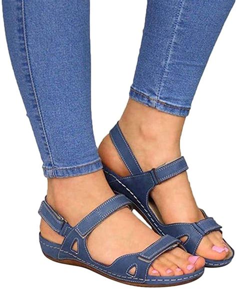 Amazon.com : ALOVEWE Women's Orthopedic Open Toe Leather Sandals ...