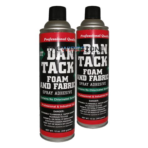 2 x Dan Tack 2012 Foam & Fabric Spray Adhesive or Glue Can 12 oz (2/pack) - Walmart.com