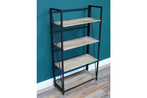 Black iron & rustic wood floor standing shelves from Elderflowerlane