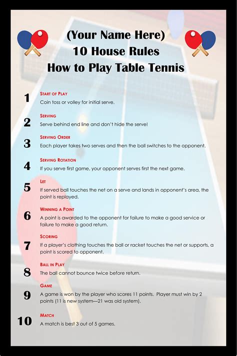 Printable Ping Pong Rules - Printable Word Searches