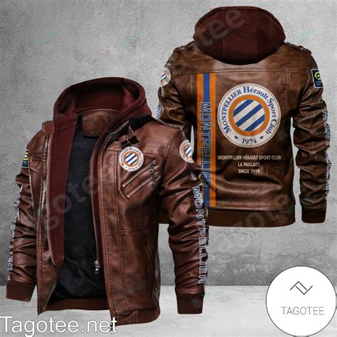 Montpellier HSC Logo Leather Jacket - Tagotee