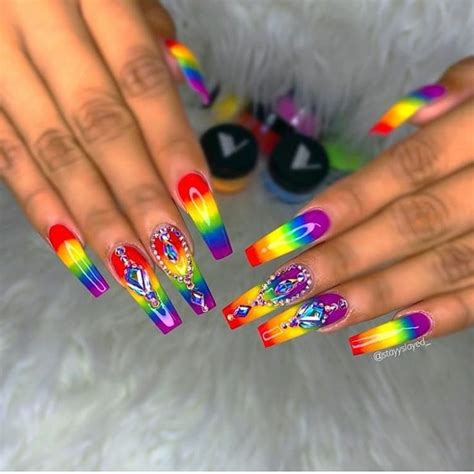 Stunning Rainbow Nail Art