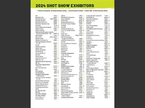 20242024 SHOT Show Exhibitors 4