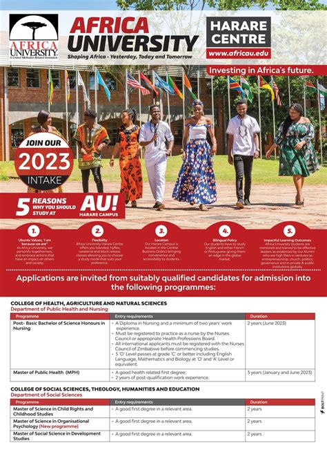 Apply now and enroll for the Harare... - Africa University