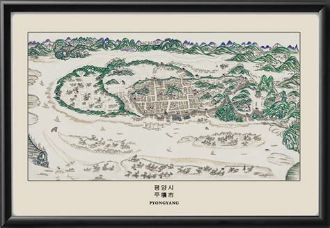 Pyongyang North Korea 1800's - Vintage City Maps