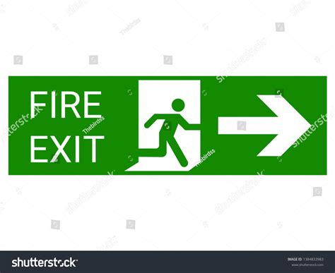 Fire Exit Sign Green Emergency Exit Stock Vector (Royalty Free) 1384833983