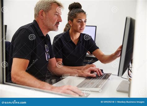 Engineers Using CAD System in Design Studio Stock Photo - Image of ...