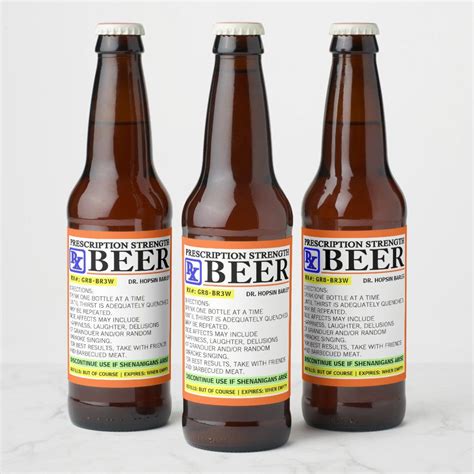 Funny Prescription Beer Bottle Label | Zazzle | Beer bottle labels ...